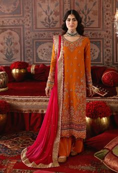 Ghazal by Emaan Adeel Embroidered Chiffon Unstitched 3Pc Suit GH-02 | Latest Pakistani Punjabi Suits Salwar Kameez Designer Wear Organza Dresses, Raw Silk Dress, Embroidered Sleeves, Chiffon Collection, Embroidered Dupatta, Organza Dress, Pakistani Wedding Dresses, Silk Trousers, Pakistani Dress Design