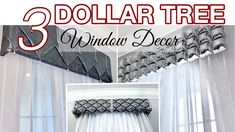 3 dollar tree window decor ideas for the living room or bedroom with curtains and valances