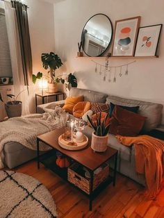 a living room filled with furniture and decor