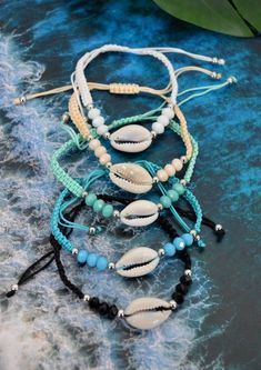 Seashells Bracelet, قلادات متدلية, Beachy Bracelets, Seashell Bracelet, Homemade Bracelets, Friendship Bracelets Diy