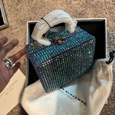 Blue Limited Big B Brandon Blackwood Brand New Cross Body Handbag Luxury Silver Box Bag, Luxury Silver Rectangular Box Bag, Luxury Silver Box Bag For Party, Designer Silver Box Bag For Evening, Brandon Blackwood, Cross Body Handbag, Classy Fashion, Fashion Classy, Blue And Silver