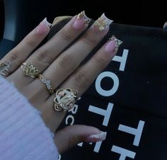 @allthingsgirlssz Classy Work Nails, French Tips With Charms, Short Nails Inspo, Shorties Nails, Good Nails, Nails For Homecoming, Black Hair Balayage, Custom Nails, Gel Toe Nails