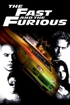 the fast and the furiouss movie poster on a green background with an image of two people