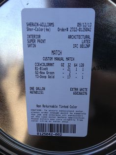 the receipt for sheryln williams's concert ticket is shown in this photo