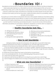 Relationship Boundaries Worksheet, Healthy Emotional Boundaries, Boundaries Counseling Activities, Relationship Group Therapy, Be More Put Together, Setting Boundaries For Yourself, Healthy Boundary Responses, Healthy Boundaries Affirmations, Setting Up Boundaries