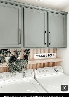 a washer and dryer in a laundry room