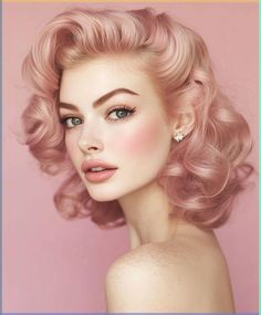 Sarah Settgast ist nicht nur ein Hingucker, sondern auch eine Designerin von der besonderen Art. ➤ Lesen Sie hier mehr über die Powerfrau. Pink Retro Makeup, Starry Hairstyles, Pinup Curls, Pink Hair Model, Pink Hair Bride, Vintage Bob Hairstyle, Color Twist, Gyaru Makeup, Classic Glamour