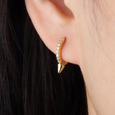 Make a bold statement with these Punk Rivet Hoop Earrings! Crafted with S925 needle, gold/silver plated brass, these earrings are stylish and cool. Show off your unique style and make a lasting impression. Material: -Gold/silver plated brass-S925 needle Quantity & Measurement：-Gauge: 20g | 0.8mm-Internal diameter: 10mm | 0.39"-Include: a pair *Get inspired: 365 days ear piercings challenges-clicker here for more ear style. Trendy Hoop Ear Cuff For Pierced Ears, Trendy Hoop Ear Cuff With Piercing, Trendy Gold Piercings In Sterling Silver, Edgy Hoop Earrings For Pierced Ears, Edgy Pierced Hoop Earrings As Gift, Edgy Small Hoop Earrings As Gift, Edgy Small Hoop Pierced Earrings, Edgy Single Small Hoop Earring, Single Small Hoop Earring In Edgy Style