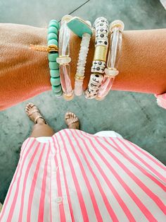 Why we love this: A stack that can take you just about anywhere. Full of curated coastal vibes, we paired our new seaglass moxie mac with a matte turq beaded bracelet - and special fish charm. From coast to coast - let's getaway. Stack of 5 bracelets. Stacked Round Beads Jewelry For Beach, Stackable Beaded Bracelets For Beach, Stackable Casual Beaded Bracelets For Summer, Casual Stackable Beaded Bracelets For Summer, Stackable Heishi Beads Bracelets For Beach, White Stacked Beaded Bracelets For The Beach, Everyday Heishi Beads Bracelets For Summer, Casual Stackable Jewelry For Beach, Casual Beach Stackable Jewelry