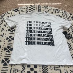 Nwt True Religion T-Shirt Size: Large Material: 100% Cotton Machine Washable Bin #13 Bella Hadid True Religion, True Religion Bag, True Religion Zip Up, True Religion Hoodie, True Religion Shirt, True Religion, Colorful Shirts, Tee Shirts, Mens Shirts