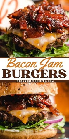 Burgers With Bacon Jam, Bacon Onion Jam Burgers, Cheese Curd Burger, Bacon Jam Burger Recipes, Bacon Jam Recipe For Burgers, Bacon Smash Burger, Different Hamburger Ideas, Easy Summer Dinner Recipes Beef, Gourmet Smash Burger