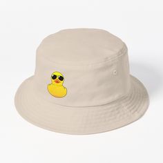 This packable, scrunchable, lightweight headwear classic is ready for adventure, from the beach to the street to the trail Breathable 100% cotton with eyelet ventilation Flat top Moderate brim is 2.2"" (5.5 cm) wide to keep the sun off your face Unstructured crown is 3.1"" (8 cm) deep Easy care: just spot clean and dry in shade. Funny cool "rubber duck" Duck Bucket Hat, Funny Bucket Hats, Cool Bucket Hats, Bucket Hat Design, Rubber Ducky, Hats For Sale, Rubber Duck, The Trail, Hat Designs