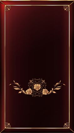 a red and gold frame with flowers on it