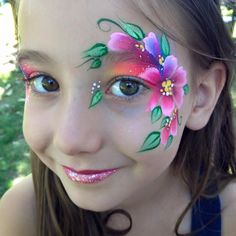 Nadine's Dreams Face Painting Easter Face Paint, Face Painting Flowers, Adult Face Painting, Make Carnaval, Butterfly Face Paint, Girl Face Painting, Skin Paint, Flower Face, Butterfly Face