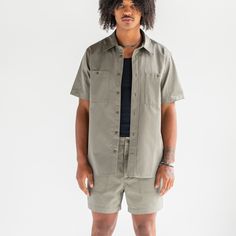 Work for change.  Our Unless work shirt pays homage to the wildly versatile classic utility shirt. Built to be buttoned up or worn wide open over a crop or a tee, this shirt is there for you in the workshop, the skate park or the beach.  Traditionally crafted in Portugal, this shirt is 100% plant-powered and comes with 2 front pockets with Corozo Nut Buttons.   Made from the elements, to be worn in the elements and ultimately returned to the elements. Every bit of this shirt, from fabric, button Spring Button-up Camp Shirt For Streetwear, Khaki Camp Shirt With Relaxed Fit And Camp Collar, Khaki Camp Shirt With Relaxed Fit, Relaxed Fit Khaki Camp Shirt With Collar, Khaki Relaxed Fit Button-up Tops, Khaki Collared Camp Shirt With Relaxed Fit, Khaki Relaxed Fit Collared Camp Shirt, Relaxed Fit Khaki Collared Camp Shirt, Summer Utility Style Tops With Relaxed Fit