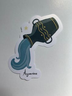 a sticker with an image of a hair dryer on it's side