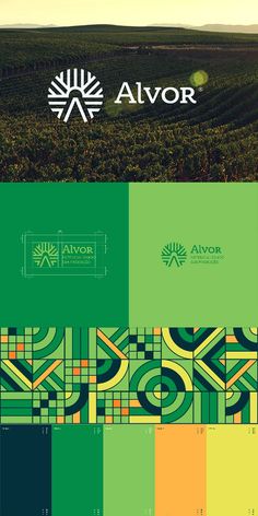 an image of the logo and color scheme for alvor, a wine estate in california