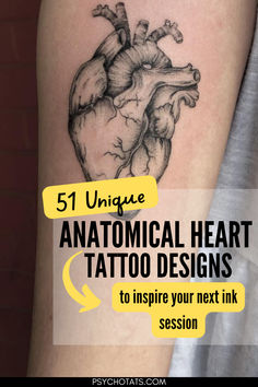 anatomical heart tattoos Open Heart Surgery Tattoo, Healthcare Tattoos For Women, Anatomical Heart Tattoo With Flowers, Anatomical Heart Tattoo Designs, Anatomical Heart Tattoos