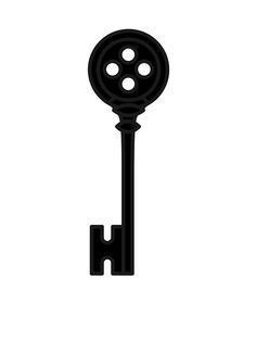 a black and white silhouette of a key