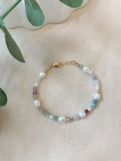 Pearl and Mixed Gemstone Bracelet, 14K Gold Filled Multicolor Beaded Bracelet, Multi Gemstone Bracelet, Gold or Silver Gem Bracelet - Etsy Pearl Beaded Bracelets With Natural Stones, Natural Stone Pearl Beaded Bracelets, Pearl Beaded Gemstone Bracelets As Gift, Pearl Gemstone Bracelets As A Gift, Adjustable Pearl Bracelets With Gemstone Beads, Gift Pearl Rondelle Bracelet With Gemstone Beads, Gold Beaded Bracelets With Pearl And Gemstone Beads, Rondelle Gemstone Beads Pearl Bracelet As Gift, White Pearl Bracelets With Gemstones