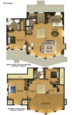 two floor plans for a small apartment