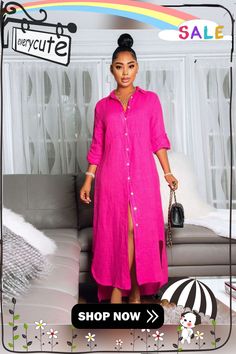 Spring Shirt Dress Long Casual Shirt Dress For Spring, Casual Long Shirt Dress For Spring, Casual Long Sleeve Shift Shirt Dress, Chic Long Shirt Dress For Vacation, Long Sleeve Shift Shirt Dress For Day Out, Trendy Long Sleeve Maxi Dress For Day Out, Chic Long Shirt Dress For Daywear, Casual Long Sleeve Pink Maxi Dress, Summer Long Sleeve Shift Shirt Dress