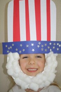 Uncle Sam Craft could use for presidents day or during summer school for 4th of July Uncle Sam Craft, Fourth Of July Crafts For Kids, November Crafts, February Crafts, July Ideas, Flag Hat, Patriotic Crafts, Daycare Crafts, Patriotic Holidays