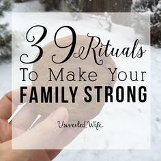 a person holding a cookie in their hand with the words, 3 naturals to make your family strong