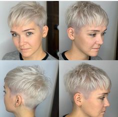 Growing Out Undercut, Aging Hair Color, Hair Styles For Round Faces, Short Cropped Hair, Short Spiky Haircuts, Anti Aging Hair, Stacked Bob, Crop Hair, Aging Hair