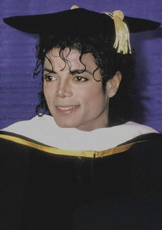 michael jackson in his graduation cap and gown