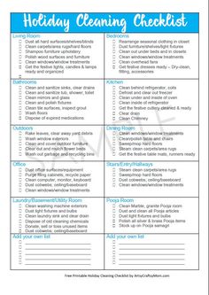 a printable holiday cleaning checklist