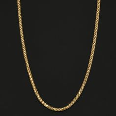 14K Yellow Gold 2.7mm 18 Rounded Palm Link Chain. Bichsel Jewelry in Sedalia, MO. Shop gold chains online or in-store today! Classic Wheat Chain Link Necklace, Luxury Link Chain Necklace With Wheat Chain Detail, Luxury Link Chain Necklace With Wheat Chain, Luxury Wheat Chain Necklace With Oval Links, Luxury Wheat Chain Link Necklace, Classic Rope Chain Necklace With Wheat Link, Classic Yellow Gold Chain Necklace With Wheat Chain, Luxury 14k Gold Wheat Chain Necklace, Classic Yellow Gold Wheat Chain Rope Necklace