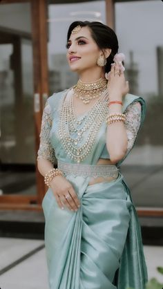 Engagement Sarees For Bride Indian, Pastel Sarees For Wedding, Pastel Pattu Saree, Indian Engagement Saree, Designer Sarees Wedding Receptions, Reception Look Bride Indian Saree, Engagement Sarees South Indian, Engagement Looks For Indian Bride In Saree, Designer Saree For Reception