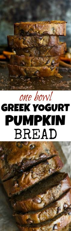 this greek yogurt pumpkin bread is so good and easy to make