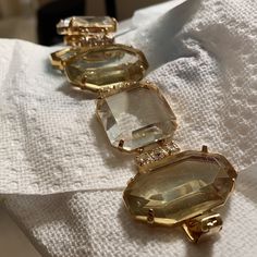 This Rich Piece Of Costume Jewelry Looks Both Vintage And Fresh With Its Spring Green Hue. Perfectly Elegant When Paired With A Cocktail Dress Or Embroidered Clothes- This Piece Gives Off Peridot Or Tourmaline Vibes And Looks Quite Expensive. Never Worn And In Perfect Condition. Note It’s Not Possible To Lower The Price Unless You Bundle Because My Earnings After Shipping Are Way Too Low Elegant Adjustable Glass Crystal Bracelet, Chic Glass Jewelry For Party, Glass Bracelet Jewelry For Party, Elegant Glass Bracelets For Party, Elegant Glass Bracelets For A Party, Faceted Crystal Bracelet For Parties, Elegant Glass Bracelet Jewelry, Cocktail Bracelet, Jewelry Looks