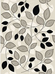 black and white leaves on a beige background