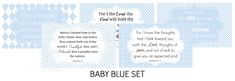 the baby blue set is shown in three different font styles and features an infant's name