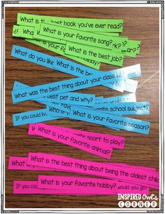 some paper strips with writing on them and the words what is your favorite book?