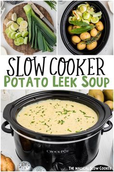 this slow cooker potato leek soup is the perfect side dish for any meal