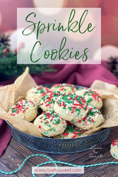 sprinkle cookies in a bowl on a table