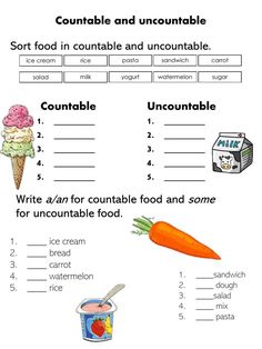 the food and drink worksheet is shown in this image, it shows an ice cream