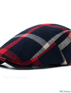 OrcaJump - Mens Beret Hat - Green, Red, Navy Blue - Street and Weekend Wear - Lattice Print - Portable and Comfortable - Casual Blue Beret, Blue Casual Flat Cap Beret, Mens Beret Hat, Hats Design, Mens Beret, Comfort Fashion, Beret Hat, Weekend Wear, Hat Designs