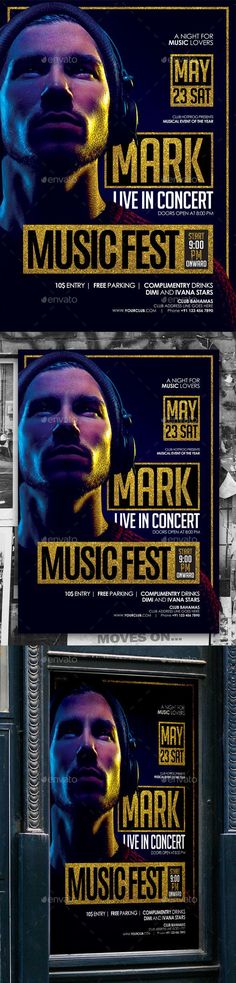 three concert tickets with the words mark music fest on them