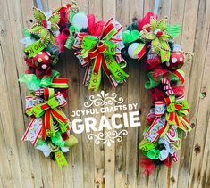 a wreath with the words joyful craftsy grace on it