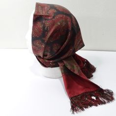 Do not miss out on this timeless Christian Dior scarf circa 1980s! A black 100% silk features a red, green and white paisley pattern complete with a red border throughout to create this closet staple. The finishing touch is the super fun fringe trim at the ends, it adds such a playful touch and really elevates this from an every day staple to a fashion statement. Style this with a Chanel blouse, a Fendi skirt and some Louis Vuitton boots for a stylish vintage-inspired look. In good vintage condi Chanel Blouse, Christian Dior Scarf, Haute Couture Vintage, Fendi Skirt, Dior Scarf, Dior Vintage, Red Border, Louis Vuitton Boots, Couture Vintage