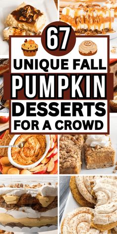 pumpkin desserts for a crowd with text overlay