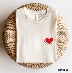 Hand Drawn Red Heart Tee - the perfect Minimal Women's Valentine's Day Shirt to wear all spring!   Youth sizes available for matching family mommy and me. Our shop uses direct-to-garment printing to make our products. The design ink is sprayed on, then allowed to soak into the fibers of the garment. This process yields fine quality prints and a smooth finish on the garment. BELLA + CANVAS T SHIRT The Bella + Canvas 3001 t-shirt feels soft and light, with just the right amount of stretch. It's comfortable and the unisex cut is flattering for both men and women. We can't compliment this shirt enough - it's one of our crowd favorites. And it's sure to be your next favorite too! SIZING Most customers feel this shirt fits true to size. This shirt is relaxed/loose fit and will be slightly longer Queen Of Hearts Tshirt, Queen Of Hearts Sweatshirt, Designer T Shirts Women, Queen Of Hearts Bachelorette Party, Print T Shirt Ideas, Queen Of Hearts Clothes, Cricut Shirts Women, Cool T Shirts Women, Business Shirt Ideas