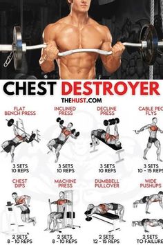 CHEST WORKOUT Gym Chest Workout, Dumbbell Chest Workout, Isolation Exercises, Chest Workout At Home, Chest Workout For Men, Chest Workout Routine, Workout Men, Workout Program Gym, Latihan Dada