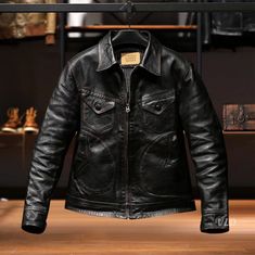 Men's Black Vintage Crunch Cowhide Leather Moto Biker Bomber Jacket Real Cowhide | eBay Luxury Moto Leather Jacket For Men, Luxury Men's Moto Leather Jacket, Distressed Black Leather Biker Jacket, Black Rugged Leather Jacket, Luxury Leather-lined Men's Biker Jacket, Leather Moto, Suede Material, Black Vintage, Brands Outlet