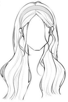 a drawing of a woman's head with long, wavy hair and braids